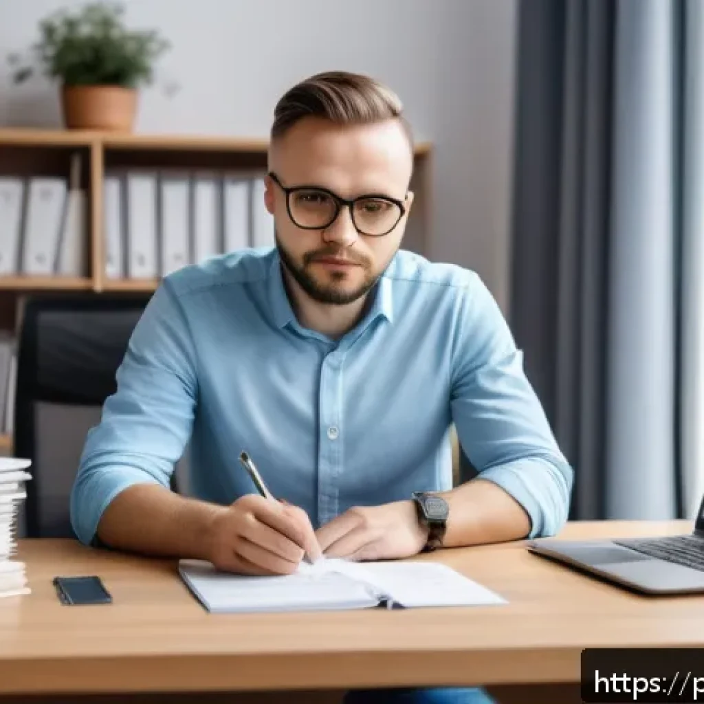 통역사 연봉 인상 요구 방법 - A professional Polish translator working at a modern desk in a bright home office, surrounded by lan...
